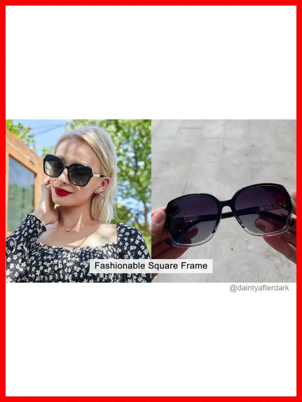Women's Polarized Square Sunglasses with Rhinestone Frame UV400 Protection